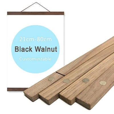HULIANFU Magnetic Poster Hanger Frame Teak Wooden Hanger Frame Natural Painting Photo Frame Canvas Wall Art Craft Frame Art Hanger Frame - Deanwangkt