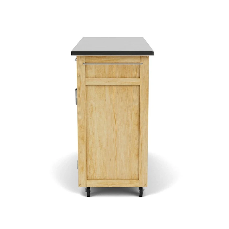 Homestyles Create-a-Cart Natural Mobile Kitchen Cart with Stainless Steel Top