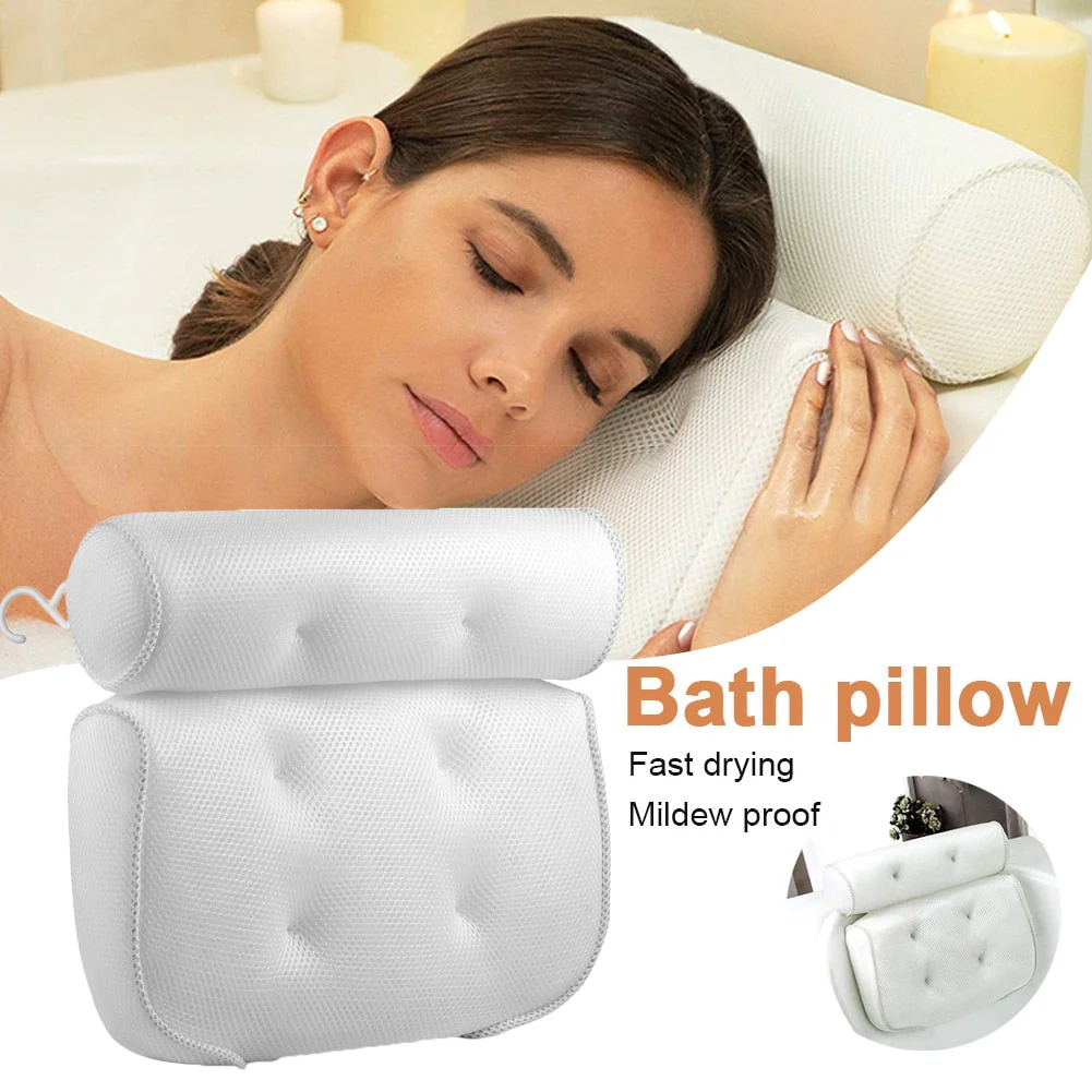 HULIANFU SPA Bath Pillow Bathtub Pillow with Suction Cups Neck Back Support Thickened Bath Pillow for Home Spa Tub Bathroom Accessories - Deanwangkt