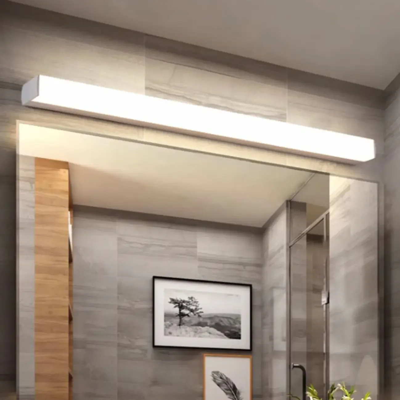 Dimmable Modern Linear White LED Vanity Wall Light
