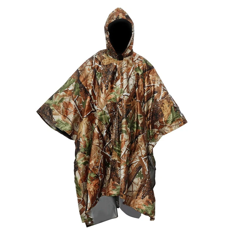 HULIANFU Portable Multifunctional 3 In 1 Rain Coat Hiking Camping Raincoat Poncho Mat Awning Durable Outdoor Activity Rain Gear Supplie - Deanwangkt