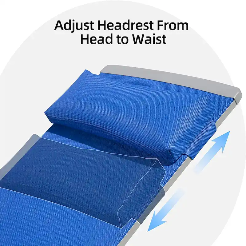 3 Pieces Aluminum Adjustable Pool Lounge Chairs