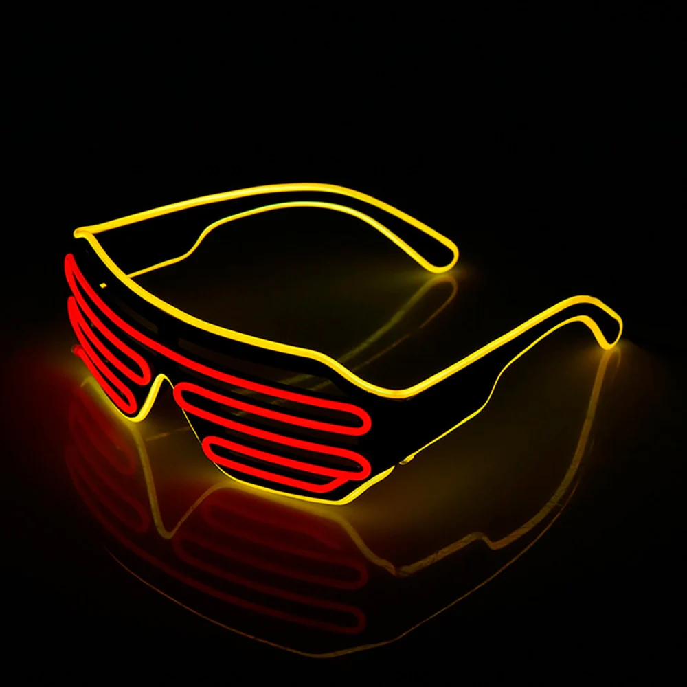 HULIANFU LED Glasses Glowing Halloween Luminous Neon Christmas Party Bril Flashing Light new - Deanwangkt