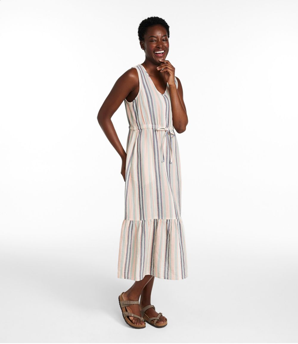Women's Cloud Gauze Midi Dress, Stripe