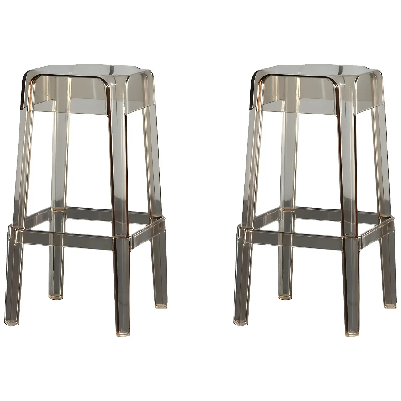 Modern Acrylic Four Legs Square Counter Bar Stool