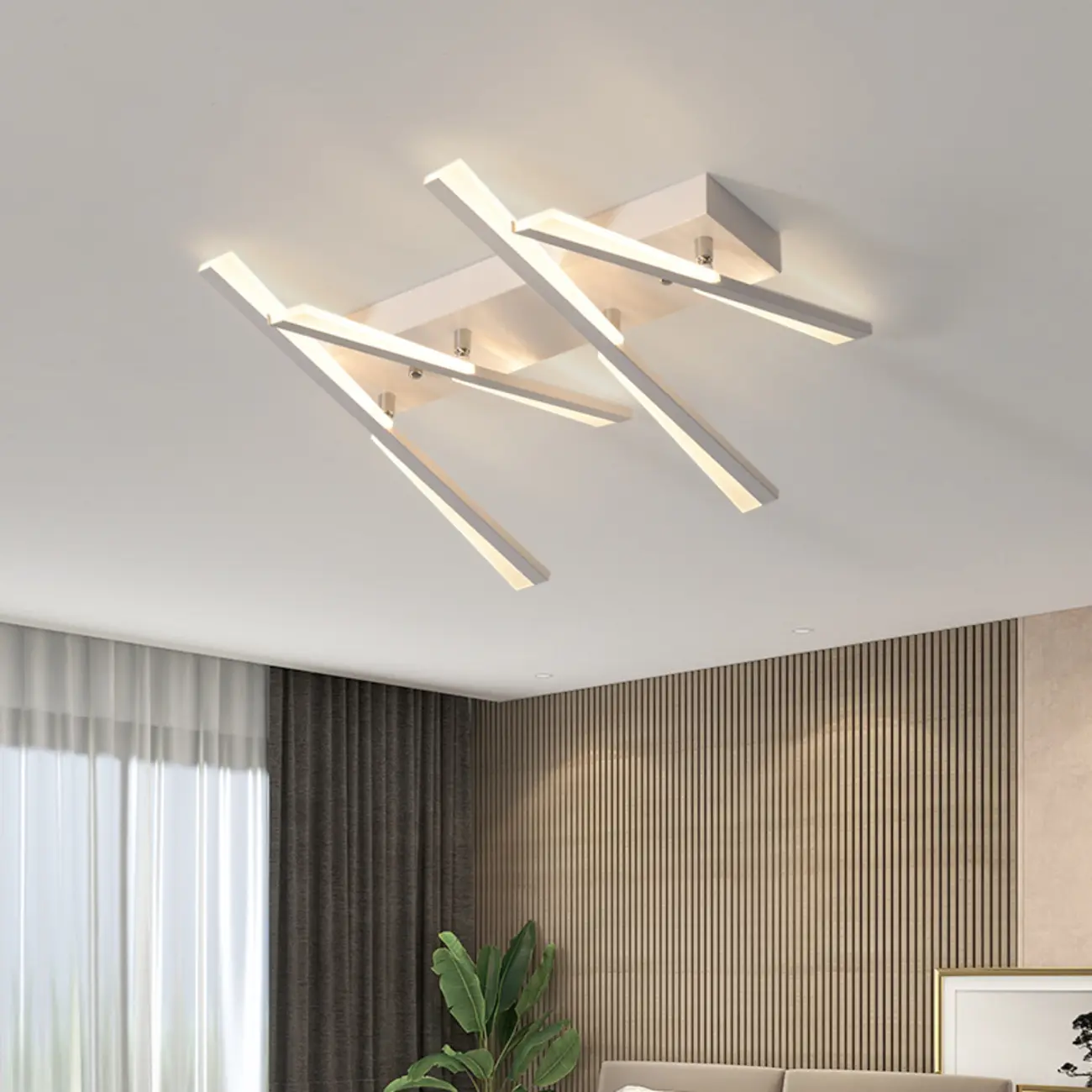 Modern Linear Semi Flush Ceiling Light for Residential Use