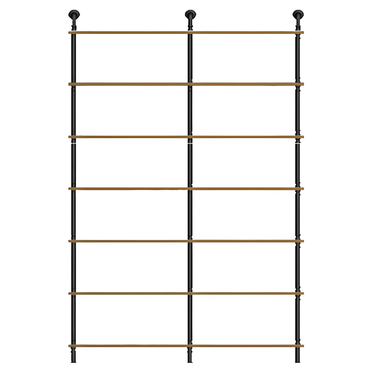 Industrial Black Wood Wall-Mounted Bookcase