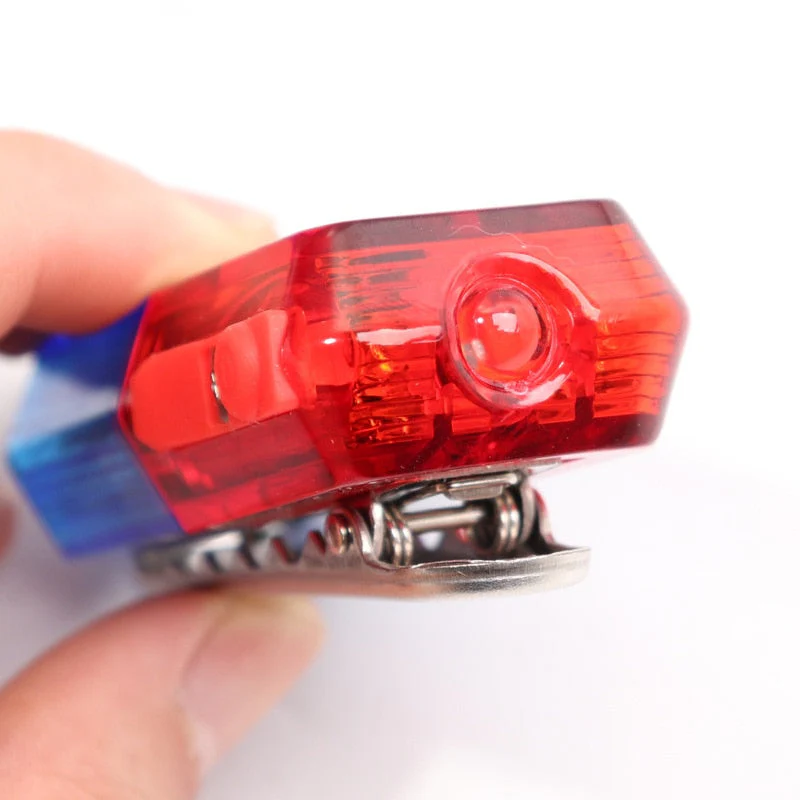 HULIANFU LED Red Blue Multifunction Clip  Flashing Warning Safety Shoulder Police Light  Build-In Battery 500M Invisable - Deanwangkt