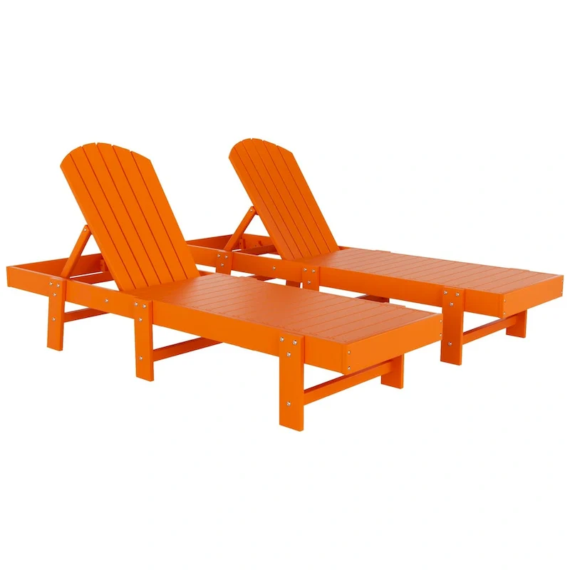 Polytrends Altura Armless Poly Eco-Friendly All Weather Reclining Chaise Lounge (Set of 2)