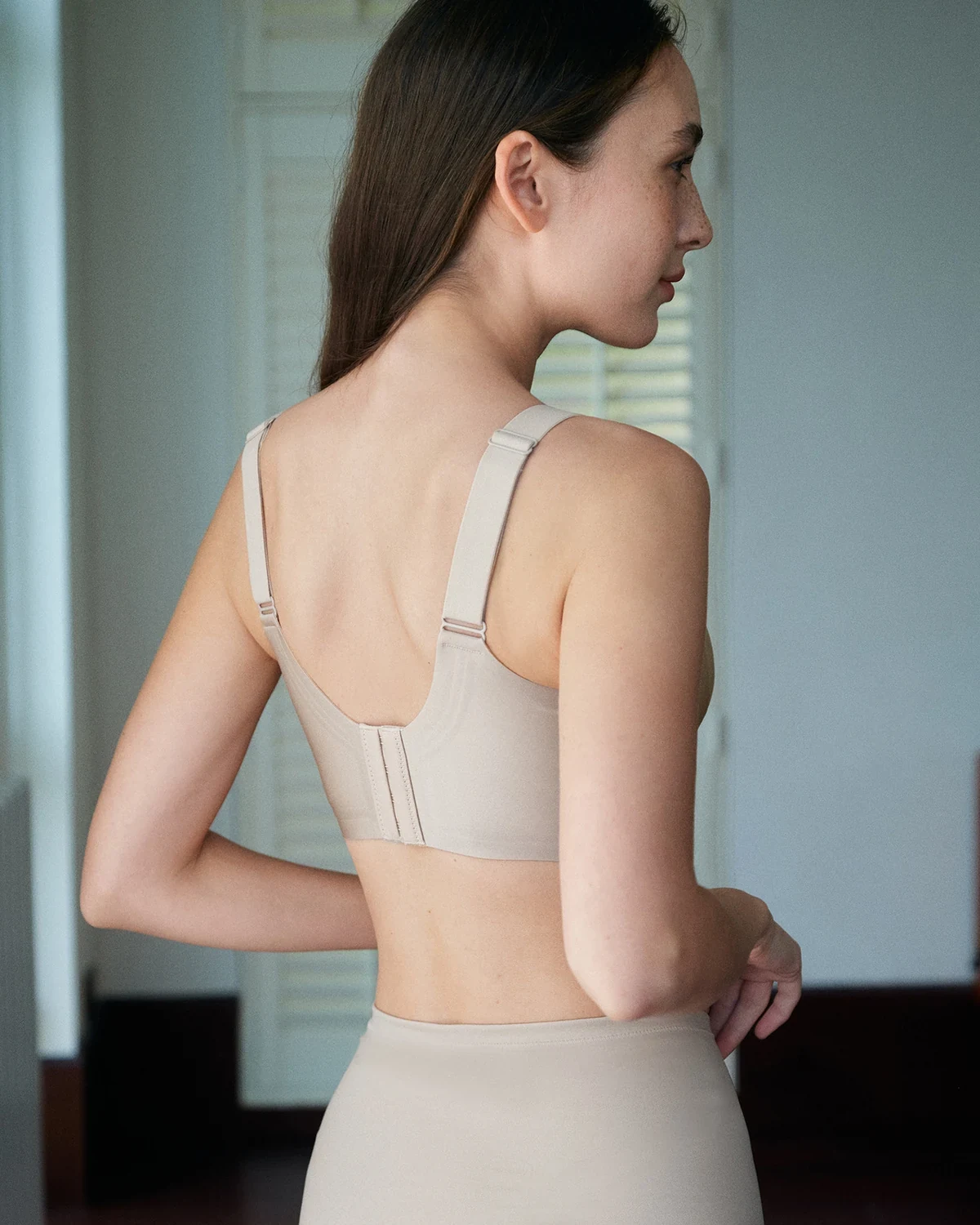 Women's minimizing full-coverage supportive lift bra, wireless modal seamless soft-support thin-cup underwear for fuller busts