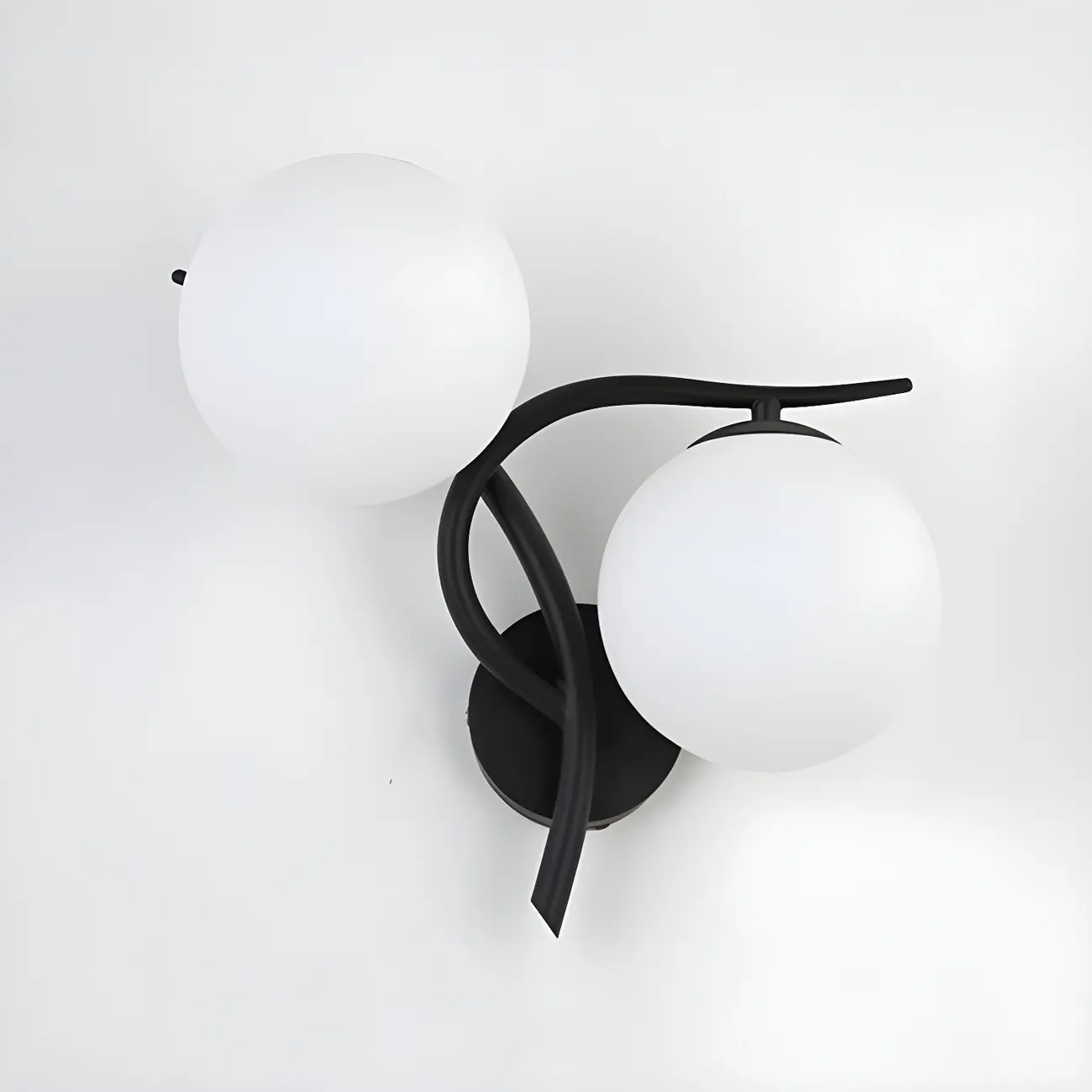 Modern Globe Glass Twisted Golden Dual Vanity Light