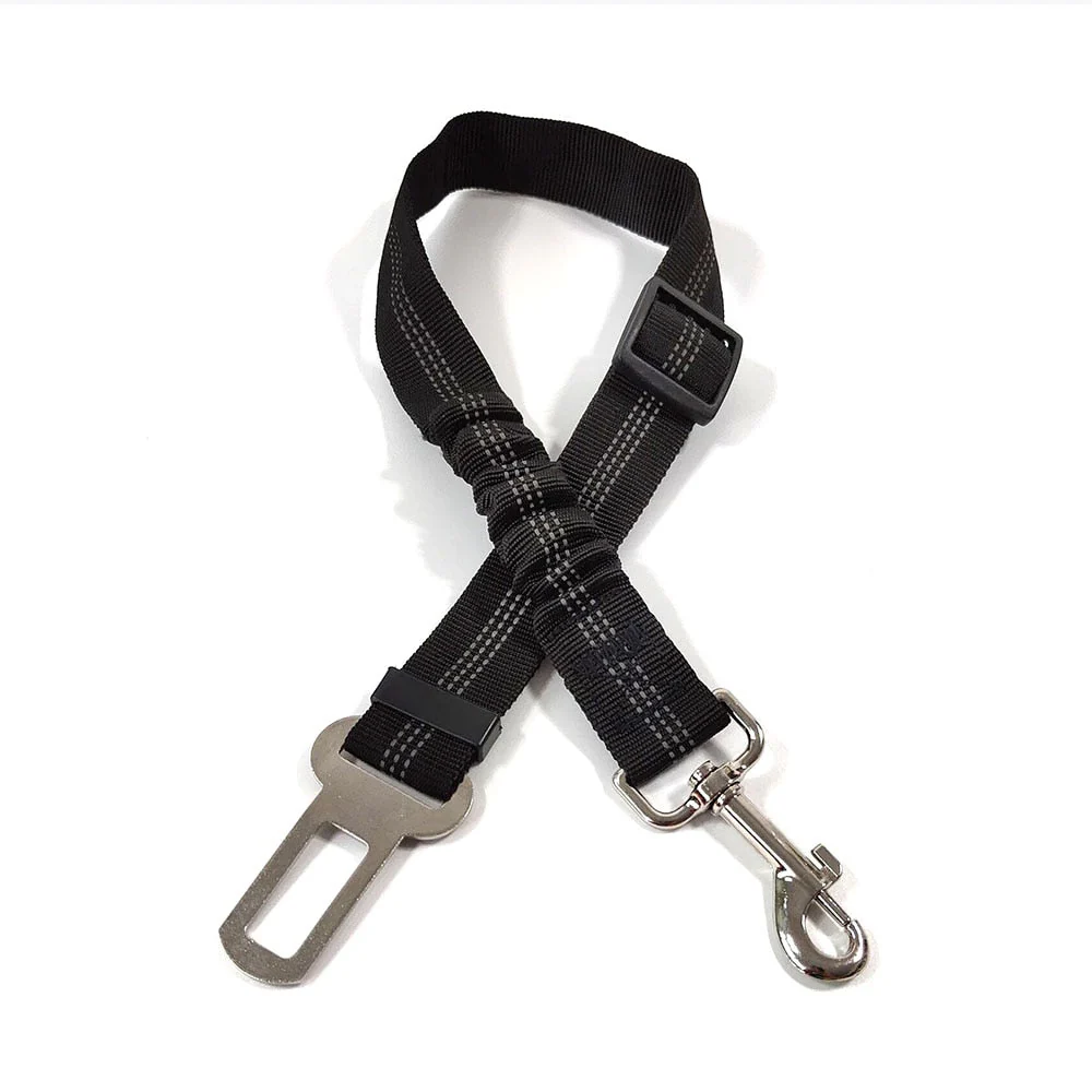 HULIANFU Pet Supplies Car Seat Belt Dog Seat Belt Dog Leash Vehicle Belt Adjustable Cushioning Elastic Reflective Safety Rope for Dog Cat - Deanwangkt