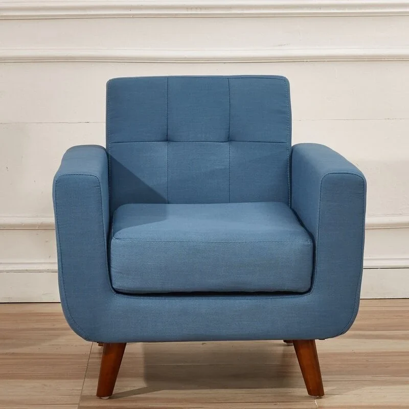 US Pride Furniture Grace Rainbeau Mid-Century Tufted Upholstered Rainbeau Living Room Chair