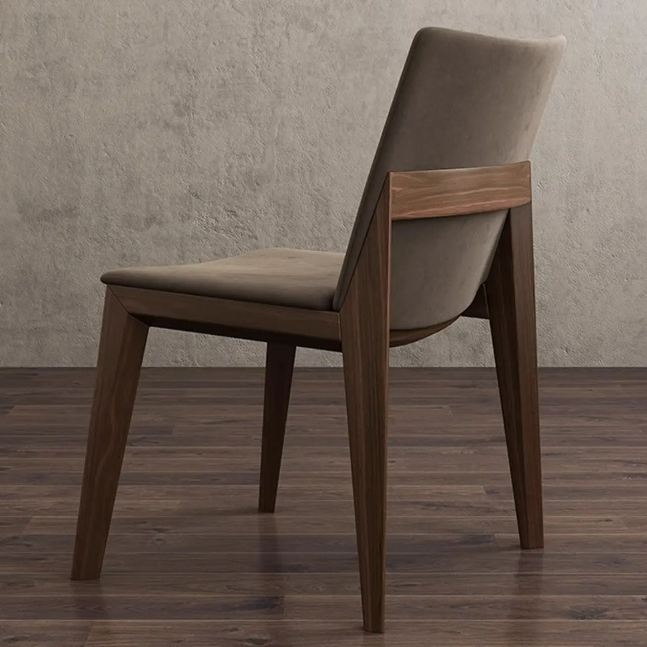Modern Armless Upholstered Dining Chair with Wood Legs