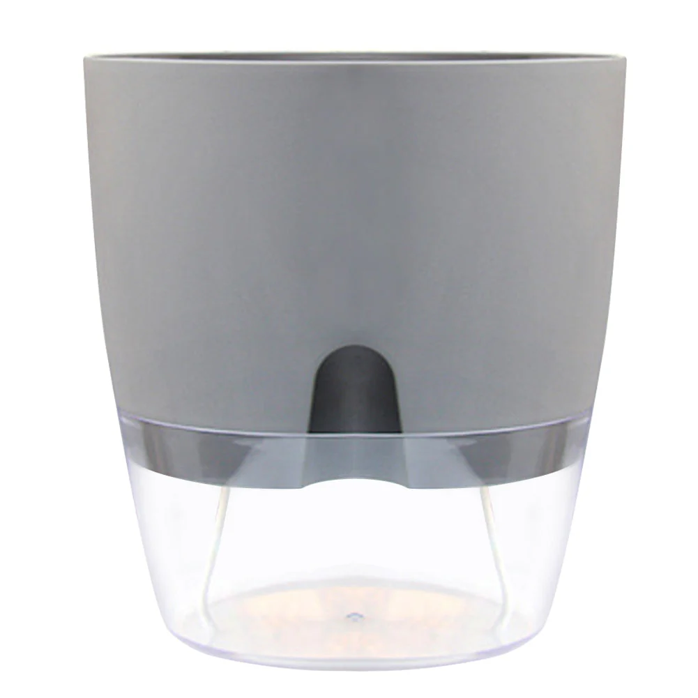 HULIANFU Watering Planter Handmade 2 Layer Self Watering Plant Flower Pot With Water Container Round Flowerpot Home Garden Decor - Deanwangkt