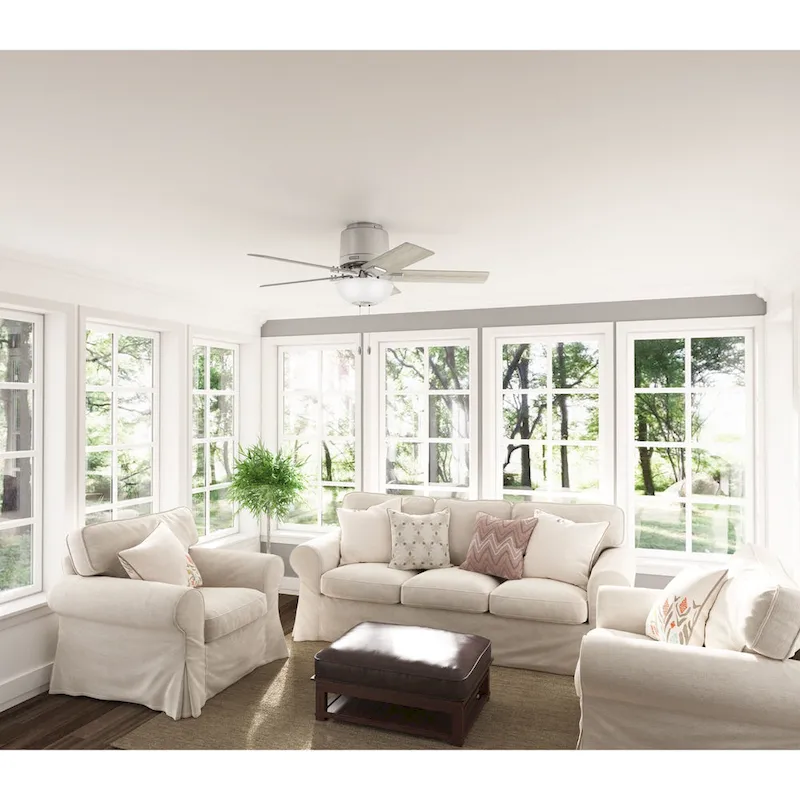 Hunter 44  Fitzgerald Low Profile Ceiling Fan with LED Light Kit and Pull Chain