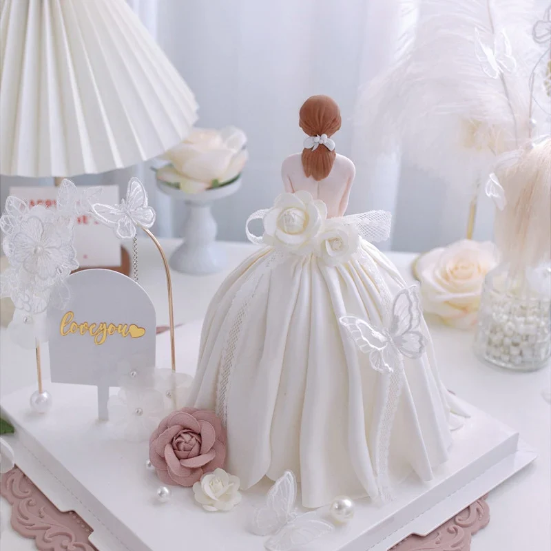 HULIANFU New Back Silk Gauze Skirt Happy Mothers Day Cake Topper Girl Birthday Cake Decoration Party Supplies Cake Decorating Tools - Deanwangkt