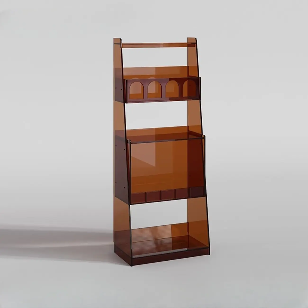 Narrow 4-Tier Black Acrylic Ladder Bookcase