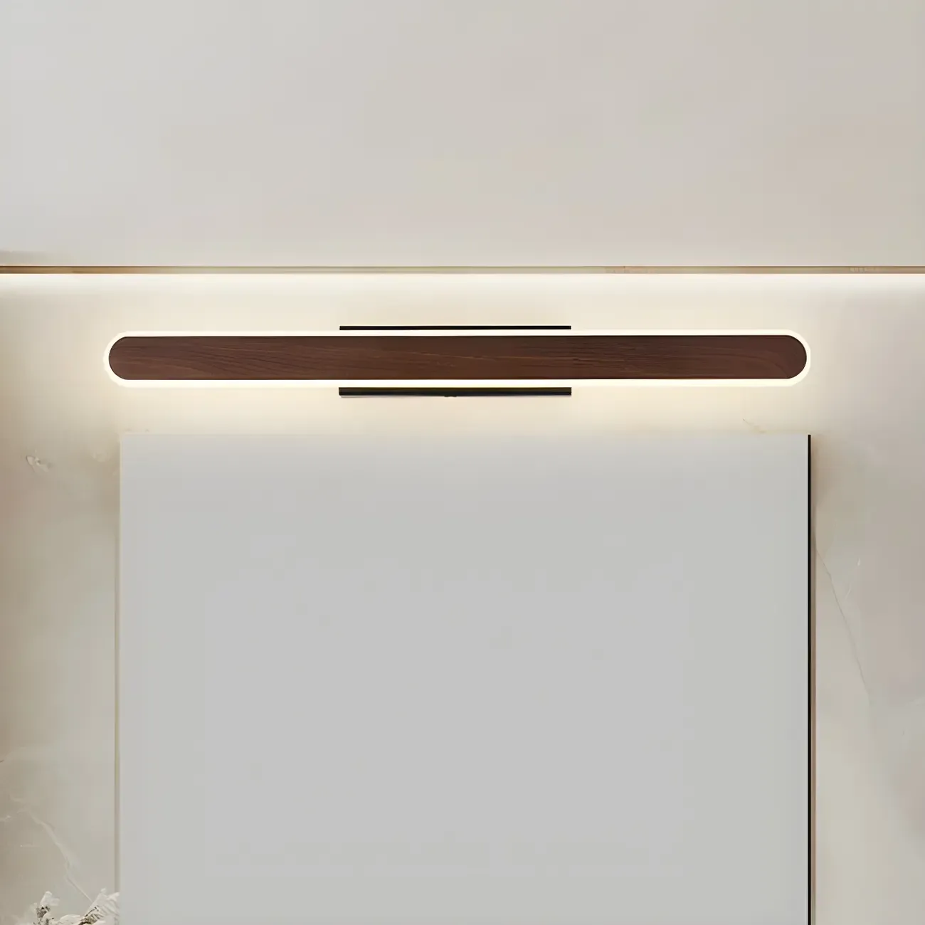 Modish Walnut Oval Acrylic LED Vanity Light