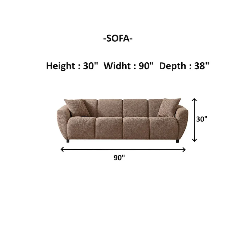 Relaxio 4 Pieces Living Room Sets 2 Sofa 2 Chair