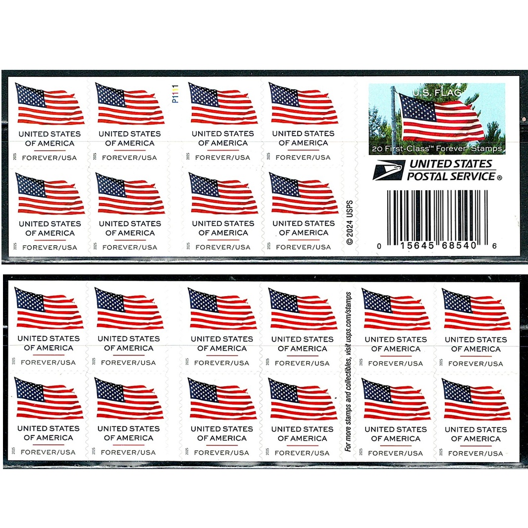 US Flag 2025, (Book of 20) - TWENTYSTAMPS