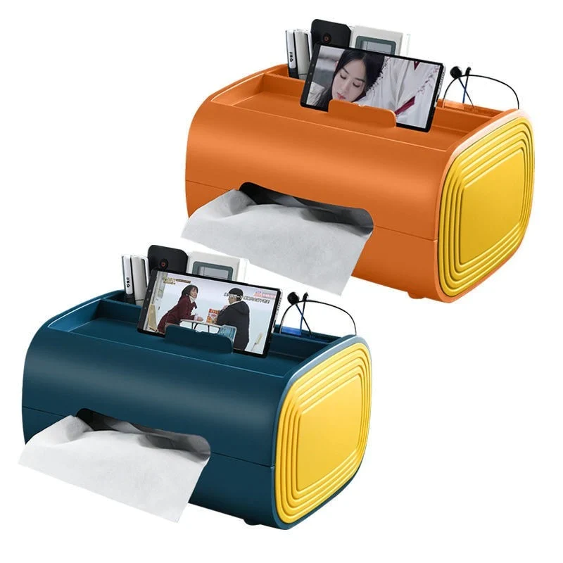 HULIANFU Paper Box Home Living Room Coffee Table Creative Multi-function Remote Control Storage Tissue Box Desktop Modern Style TissueBox - Deanwangkt