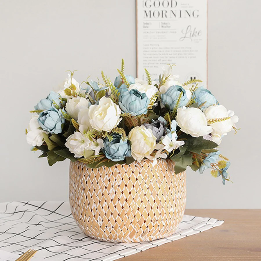 HULIANFU 2026  5 Head Bouquet Peony Artificial Flowers Small White Silk Peonies Fake Flowers Wedding Party Home Decoration Rose Flower Pink Art - Deanwangkt