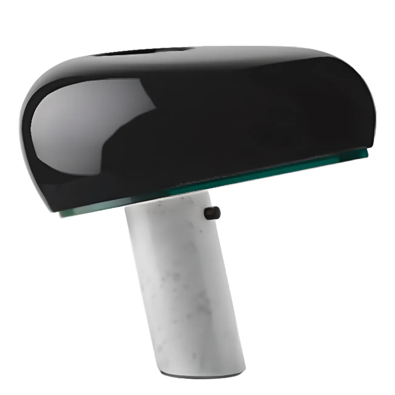 Modern Geometric Stone & Iron LED Table Lamp, Black