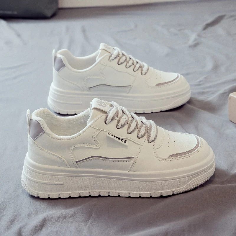Designer Platform Running Sneakers Women  Tennis shoes Woman Walking Chunky Sneakers white Casual Slip on Vulcanized Shoes - Deanwangkt