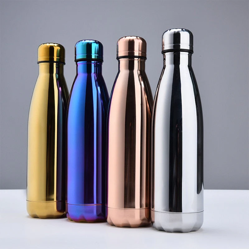 HULIANFU Travel Drinking Kettle Outdoor Sport Water Bottle 500ml Double Wall Stainles Steel Thermos Cup Leakproof Insulated Vacuum Flask - Deanwangkt