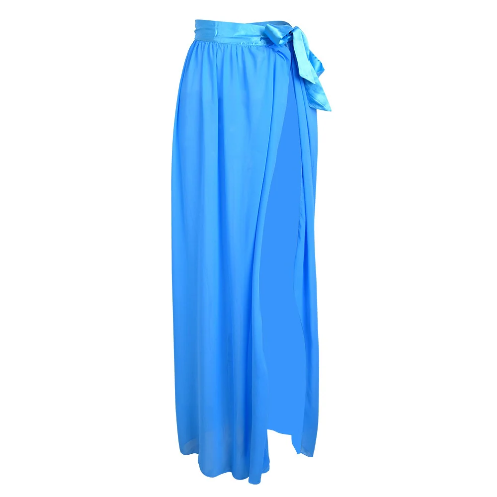 New Cover Up Skirt Swimsuit Chiffon Split Beach Skirt Swimwear Women Bandage Print Beachwear Summer - Deanwangkt