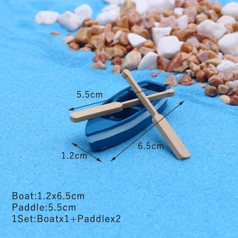 HULIANFU Ocean Beach Style Miniatures Artificial Sunshade Umbella Chair Anchor Micro Landscape For Garden Pastoral DIY Accessories Decor - Deanwangkt
