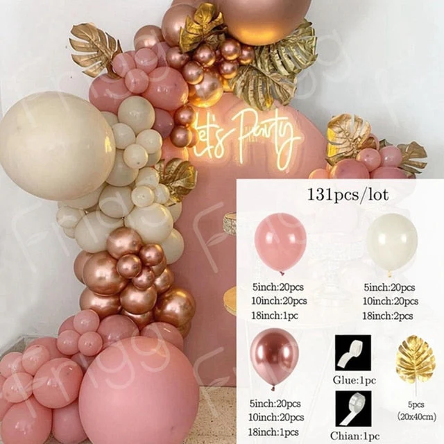 HULIANFU Macaron Pink Balloon Garland Arch Kit Wedding Birthday Party Decoration Kids Globos Rose Gold Confetti Latex Ballon Baby Shower - Deanwangkt