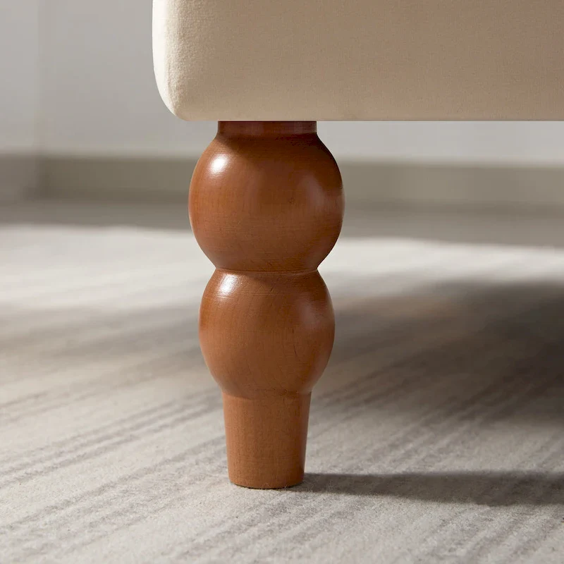 Beige 37.8 Velvet Accent Chair