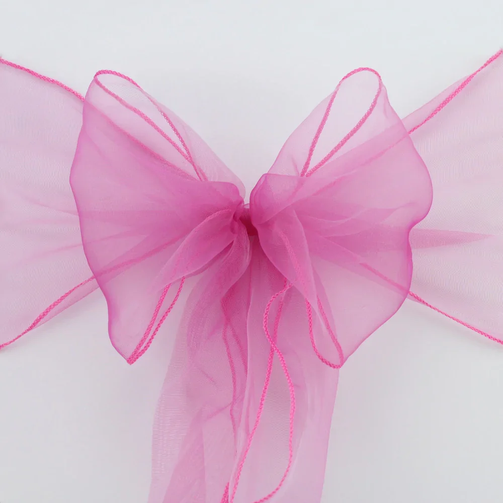 HULIANFU Organza Chair Sashes Bow Chair Covers Organza Fabric DIY Knot Chair Tie for Party Events Wedding Decoration 18cmx275cm - Deanwangkt