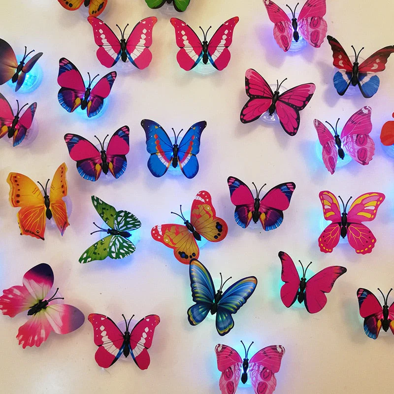 HULIANFU PheiLa LED Butterfly Lights Colorful Luminous Night Light Electron Powered for Wedding Decoration Stickers Child Small Gifts - Deanwangkt