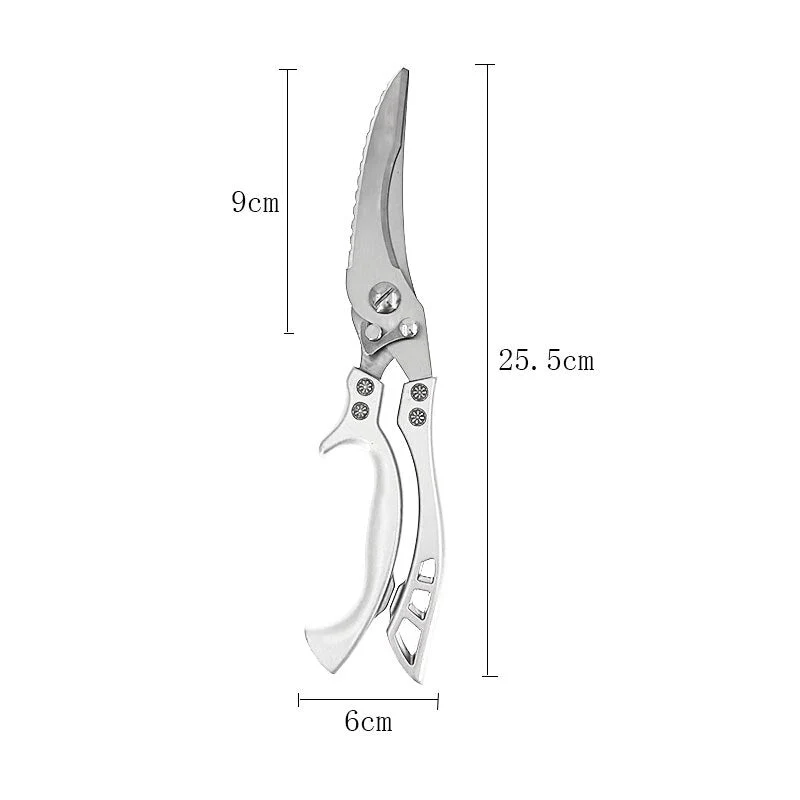 HULIANFU Kitchen Scissors Chicken Bone Scissors Chicken Duck Fish Cutter Shears Stainless Steel Scissors Scale Clean Cook Scissors Knife - Deanwangkt