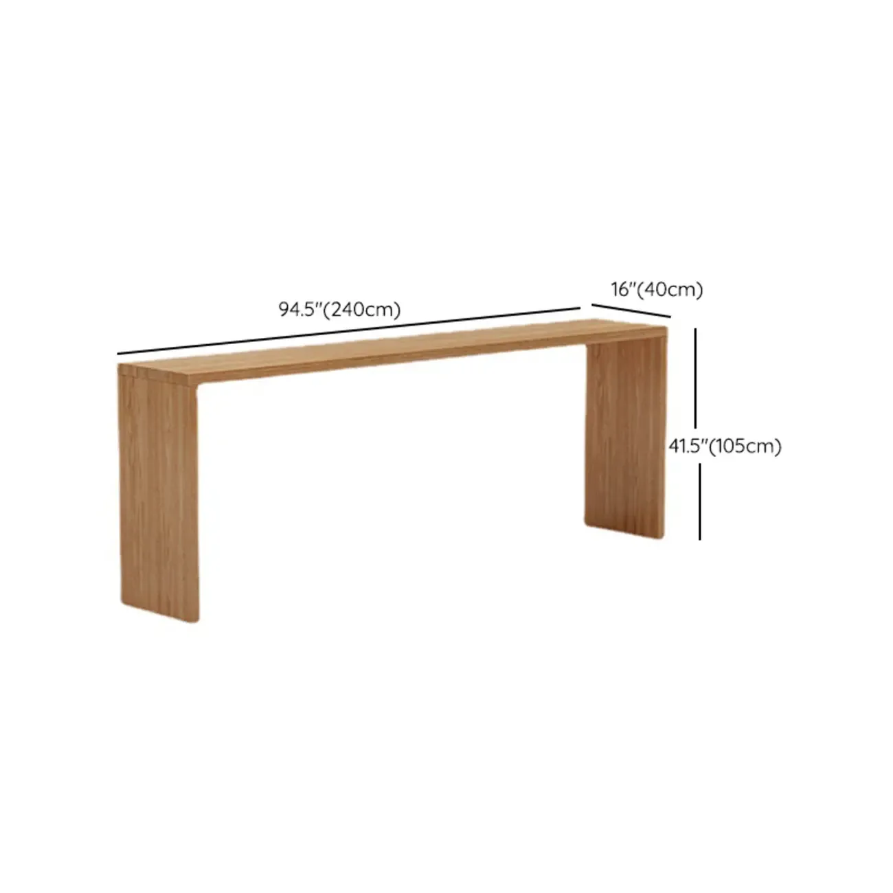 Rectangle Scandinavian Wooden Bar Height Table Double Pedestal