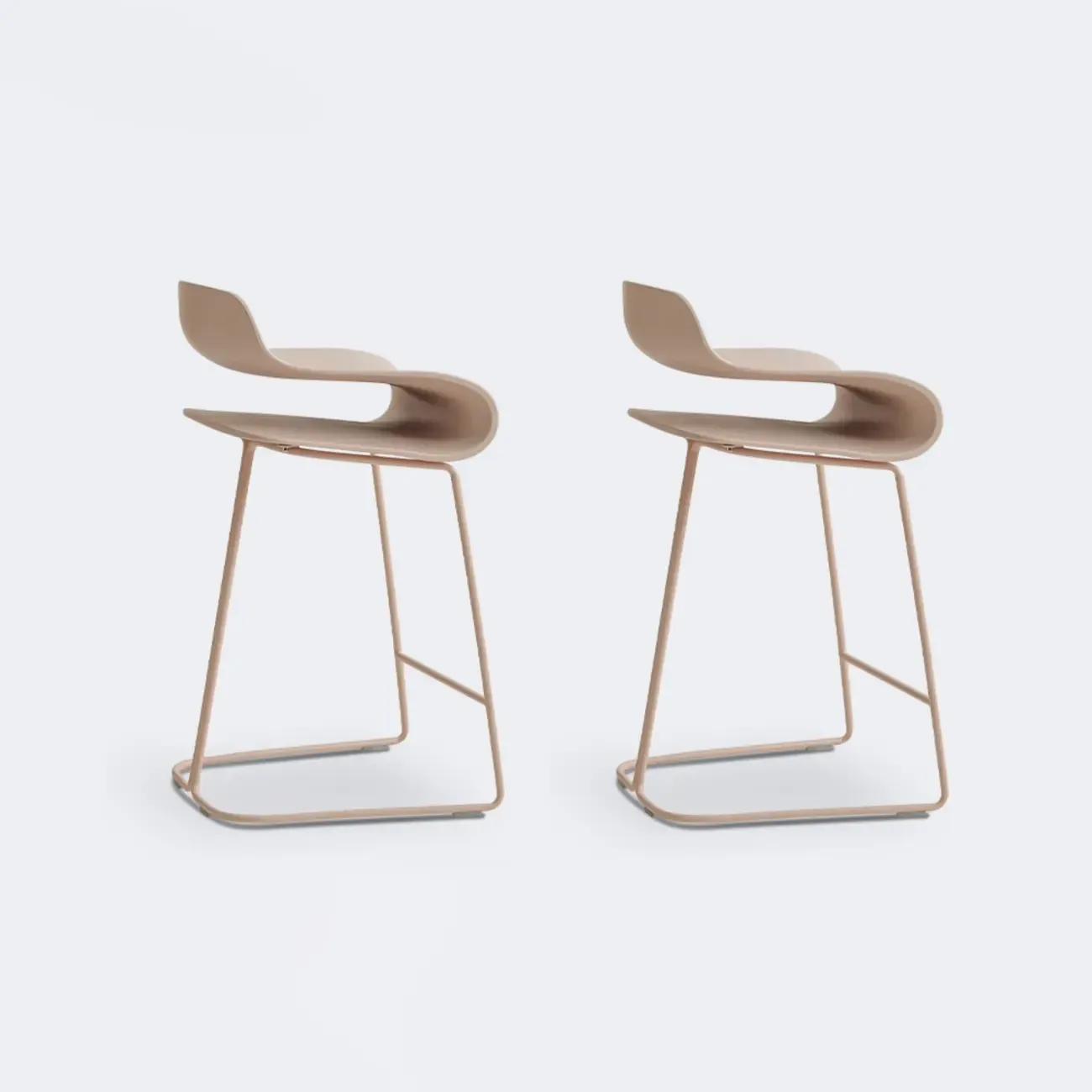 Industrial Plastic Steel Frame Low Back Armless Bar Stool