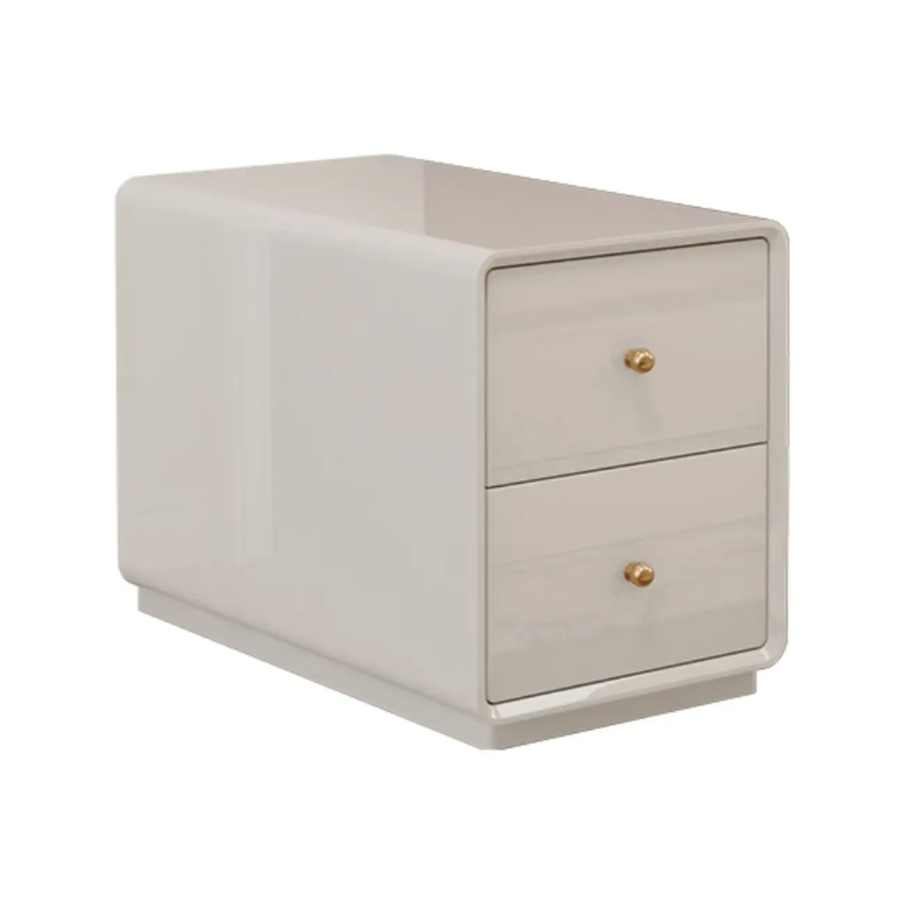 Narrow Rectangle Walnut Wood Side Table with Drawers