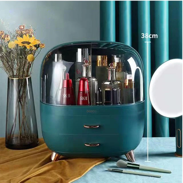 HULIANFU Large Capacity Makeup Organizer Cosmetic Storage Box Drawer Type Desktop Finishing Rack Dustproof Lipstick Beauty Mask Case - Deanwangkt