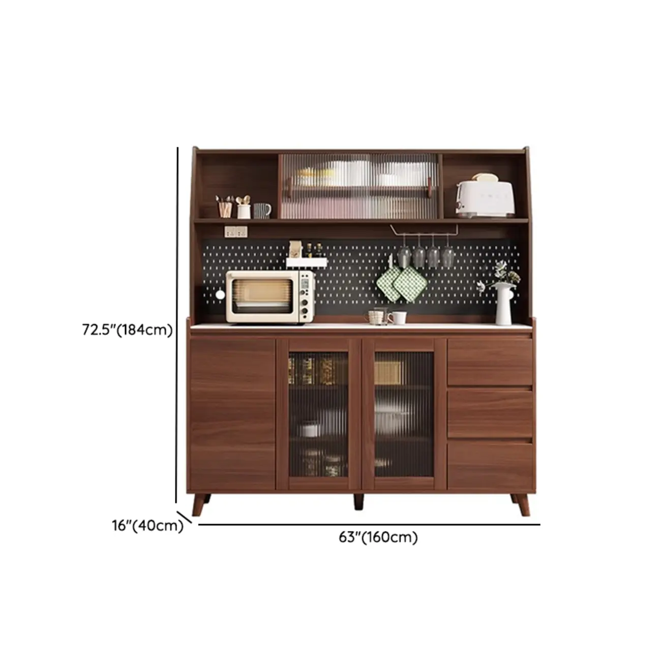 Modern Slab Stone Countertop Kitchen Sideboard