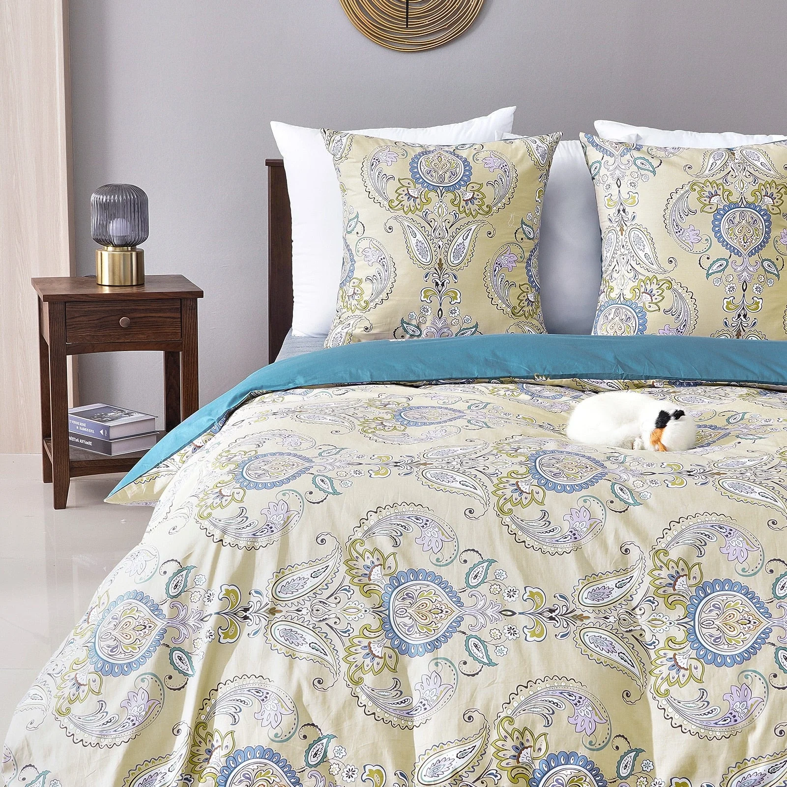HULIANFU Topfinel Bedding Sets 100%Pure Cotton Soft Comforter Pattern Duvet Cover Pillow Shams Bedding Cover Double Single 3 PCS Bed Set - Deanwangkt