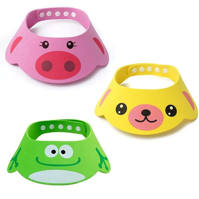 HULIANFU New Kids Bath Visor Hat,Adjustable Baby Shower Cap Protect Shampoo, Hair Wash Shield for Children Infant Waterproof Cap - Deanwangkt