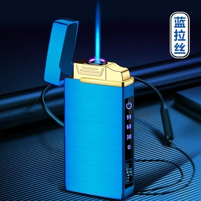 HULIANFU New Windproof Metal Dual Plasma Arc Lighter Jet USB Torch Lighter Gas Electric Butane Chargeable Pipe Cigar Lighter Gadgets - Deanwangkt