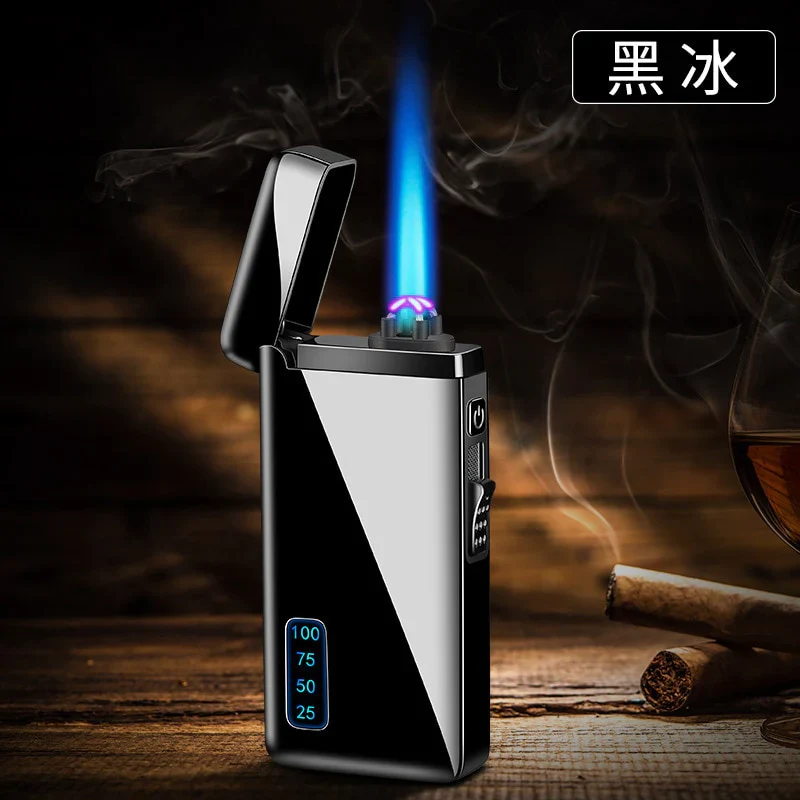 HULIANFU New Windproof Metal Dual Plasma Arc Lighter Jet USB Torch Lighter Gas Electric Butane Chargeable Pipe Cigar Lighter Gadgets - Deanwangkt