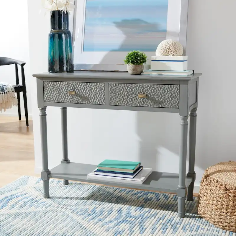 SAFAVIEH Salina 2-Drawer Console Table - 35.5 W x 13 L x 29.5 H - 36Wx13Dx30H