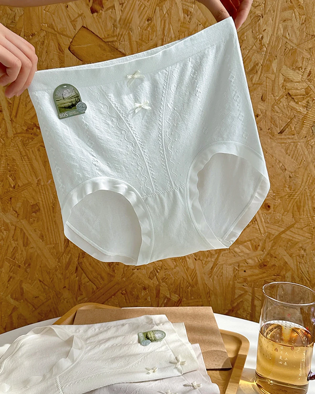 80S Modal Breathable Seamless High-Waist Full-Coverage Women's Briefs, 3-Pack with Mulberry Silk Gusset