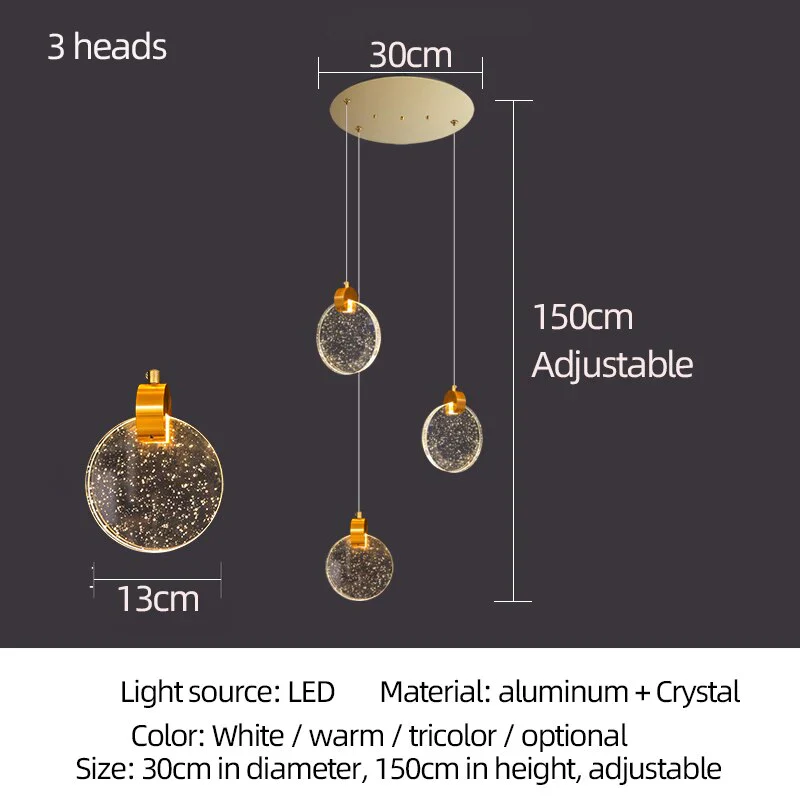HULIANFU Modern led pendant golden villa staircase living room home decoration chandelier shopping mall crystal rope Chandelier - Deanwangkt