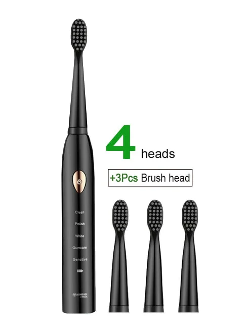 HULIANFU Newest Super Sonic Electric Toothbrushes for Adults Kids Smart Timer Rechargeable Whitening Toothbrush IPX7 with 3 Brush Heads - Deanwangkt
